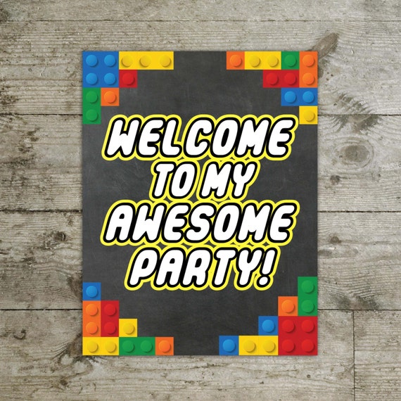 Lego sign lego print lego printable by JuliePrintables