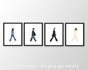 Beatles Art, Abbey Road Art Print, Beatles Wall Art, Minimalist Portrait, Abbey Road Poster