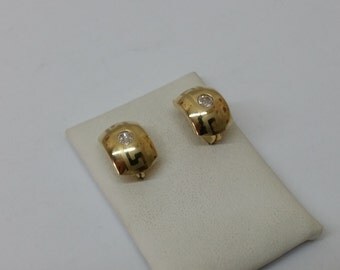 Earrings gold 585 earrings meander Crystal OR105