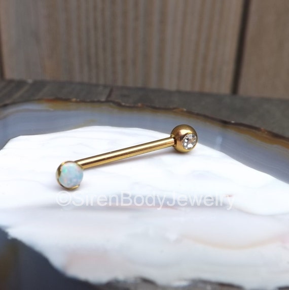 Christina piercing barbell 14g internally by SirenBodyJewelry