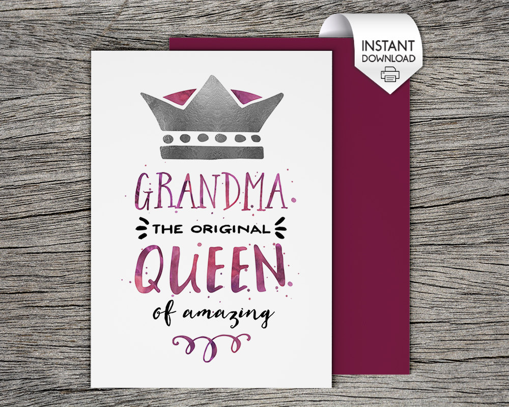 Birthday Card Grandma the Original Queen of Amazing