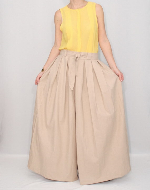 khaki palazzo pants