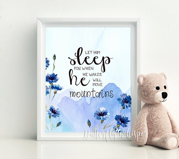 Nursery boy wall art quote print decor Let him framed quotes