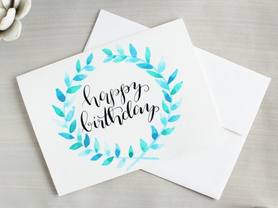 Happy Birthday Card Birthday Card Blue Birthday Card