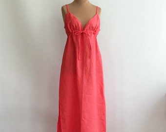 Ready to Ship: Linen Nightgown, Linen Slip Dress, Underwear Dress, Sleeveless Linen Dress, Long Night Gown, Home Dress, Bridal nightgown