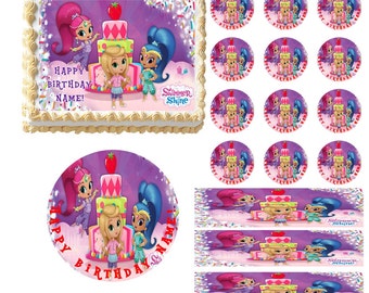Shimmer and Shine Edible Cake Topper Image, Shimmer and Shine Cupcakes, Shimmer and Shine Party Supplies, Edible Cake, Edible Image, Edibles