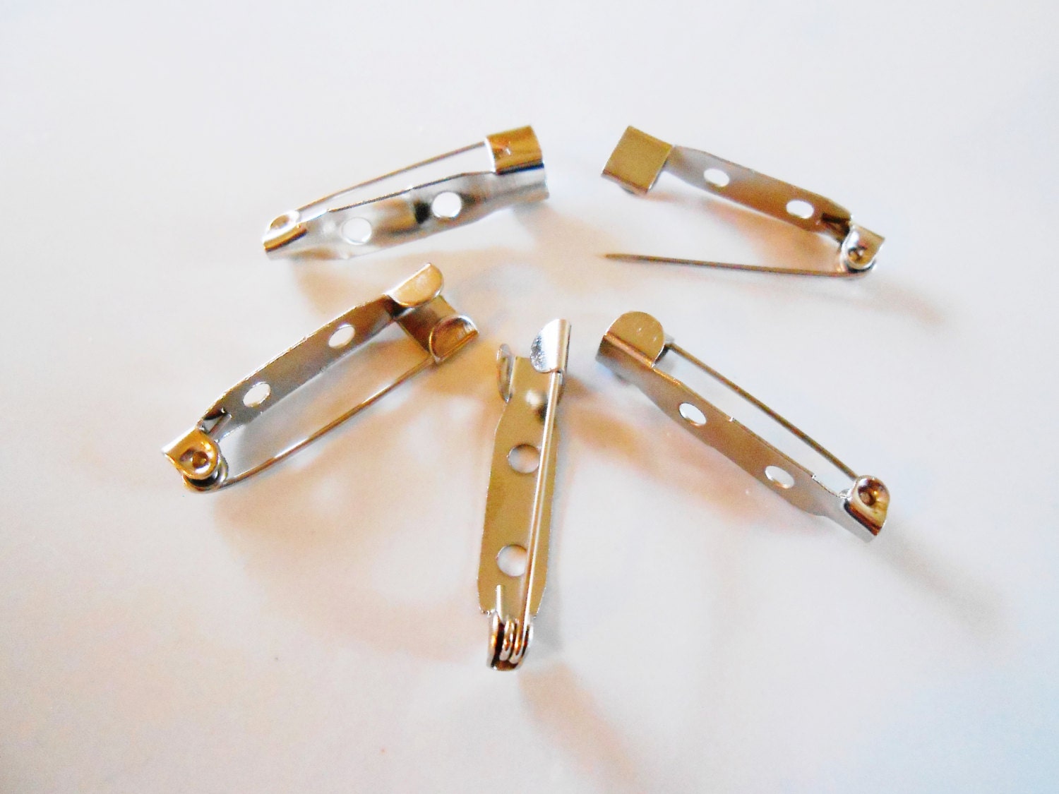 10 silver brooch backs Bar pins Back bars Pin backs Brooch