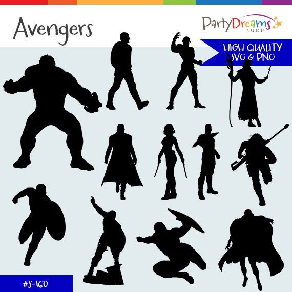 Download Avengers silhouette instant download png by PartyDreamsShop