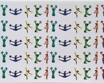 Colorful Cheerleader Silhouette Planner Stickers