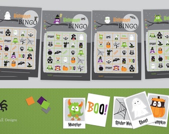 Halloween BINGO Game Printable - 30 different 5X6 Bingo cards - Halloween Party Games - Instant Download - School Party Holiday Party Games
