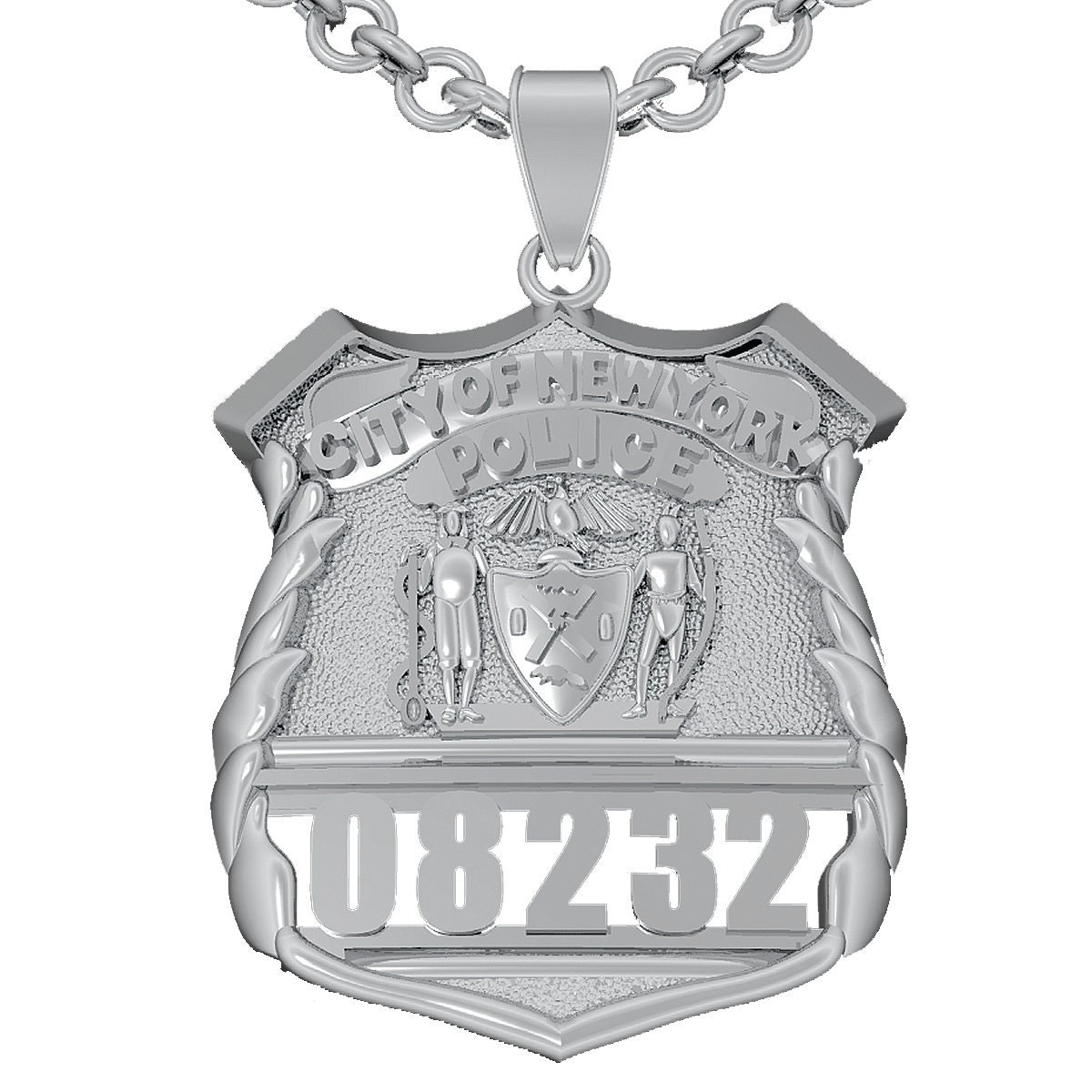 NYPD Shield Pendant Police Officer Sterling Silver