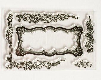 Scrapbooking Stamp Set, Scrapbooking Stamps, Vintage Stamps, Clear Stamps, Stamping Card Making, Flower Stamp, Embellishments Stamp Set