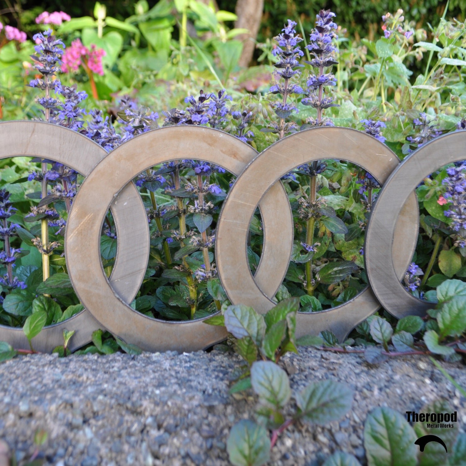 Decorative Steel Garden Edging Rings by Theropod Metal Works