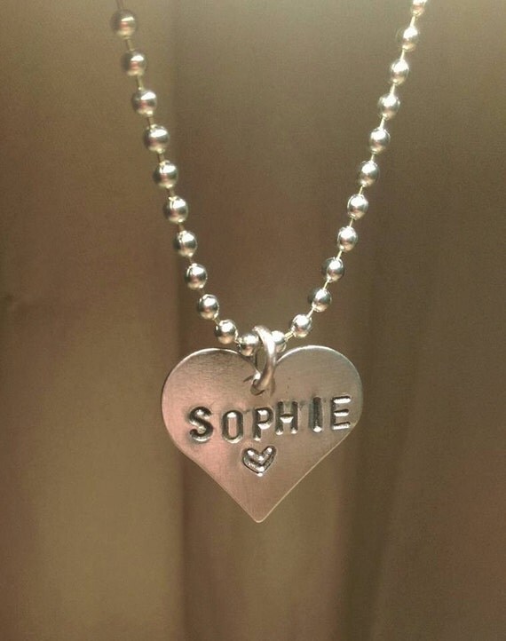 Handstamped Sophie necklace any name inserted