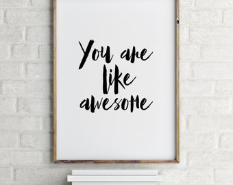 Items similar to Custom Wall Art Print - BE YOU - Inspirational Quote ...
