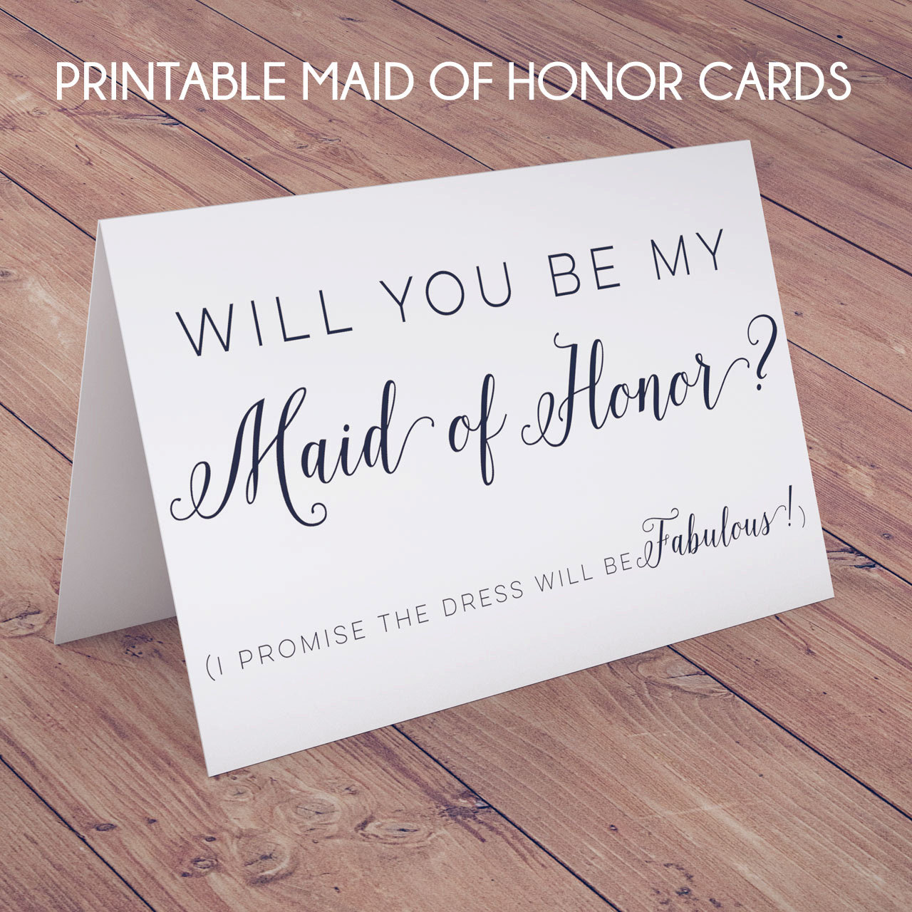 Printable Will You Be My Maid of Honor Card Instant Download