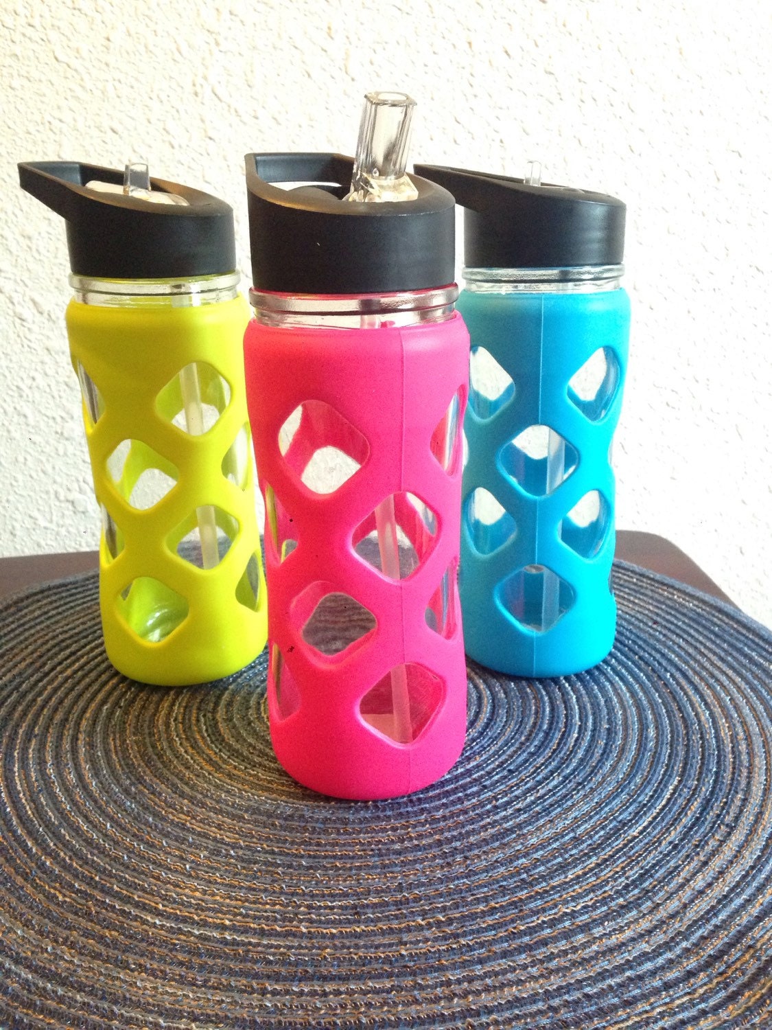 Glass water bottle 1214oz silicon wrapping by TashMonsterOils