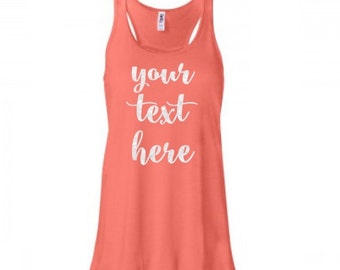 Custom Tank Top, Custom Glitter Racerback Tank, Design Your Own Tank, Your Text Here, Personalized Glitter Shirt