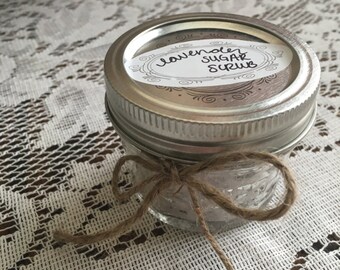 Printable Peppermint Sugar Scrub mason jar label Chevron