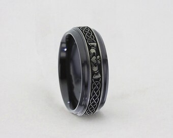 claddagh black zirconium ring black wedding band black zirconium wedding band wedding band - Claddagh Wedding Ring claddagh black zirconium ring black wedding band black zirconium wedding band wedding band - Claddagh Wedding Ring