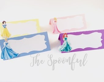 Disney Princess Food/Place Cards, Disney Food Cards, Disney Place Cards, Princess Place Cards, Princess Food Cards