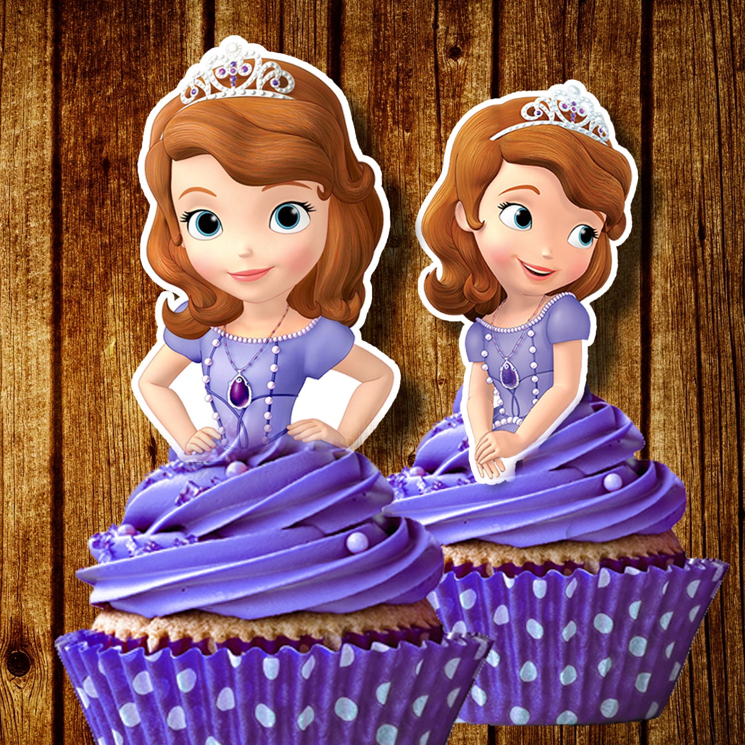 PRINTABLE Sofia the First Cupcake Toppers Sofia Cupcake