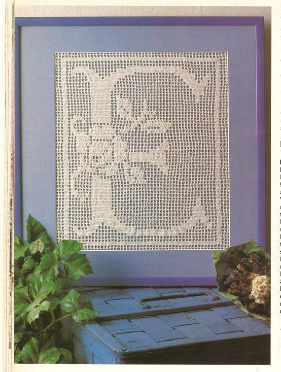 Crochet Pattern Vintage Filet Crochet Pattern Alphabet