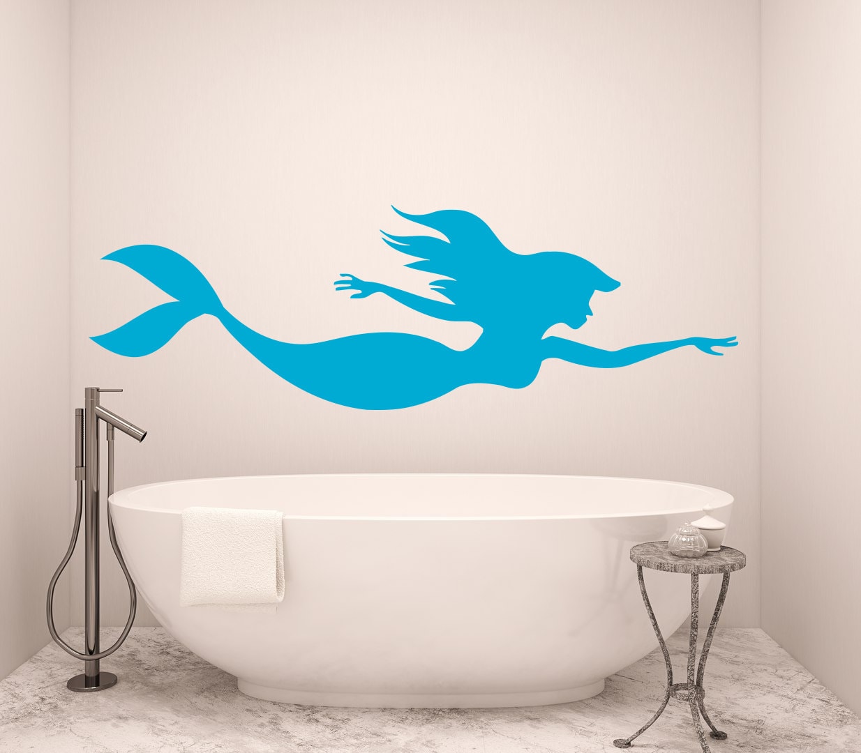 Mermaid Wall Decal Nymph Girl Tail Sea Animal Sea Ocean Vinyl