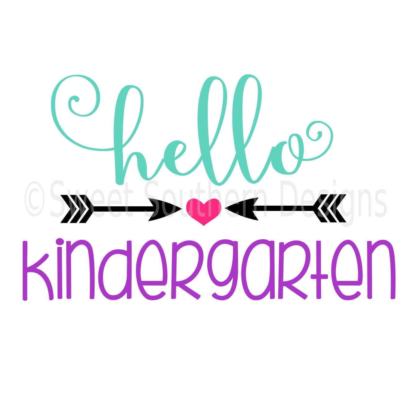 Hello kindergarten school SVG DXF instant download design for