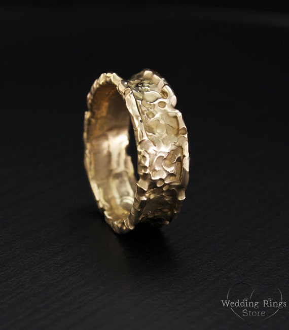 Unique wedding band Lava ring Volcanic ring Custom wedding