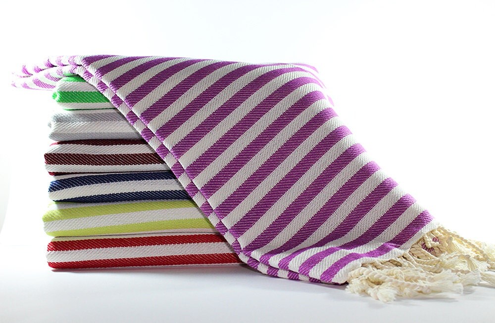 Mediterranean Purple Beach Towel Peshtemal Turkish by MonCastle