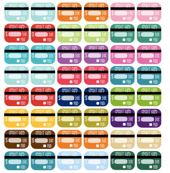 Printable Credit Card Stickers