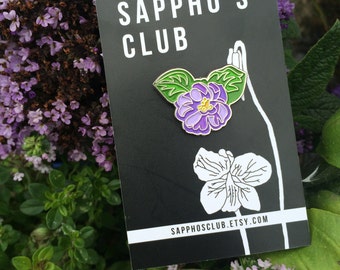 Sappho's Club Violet enamel pin badge