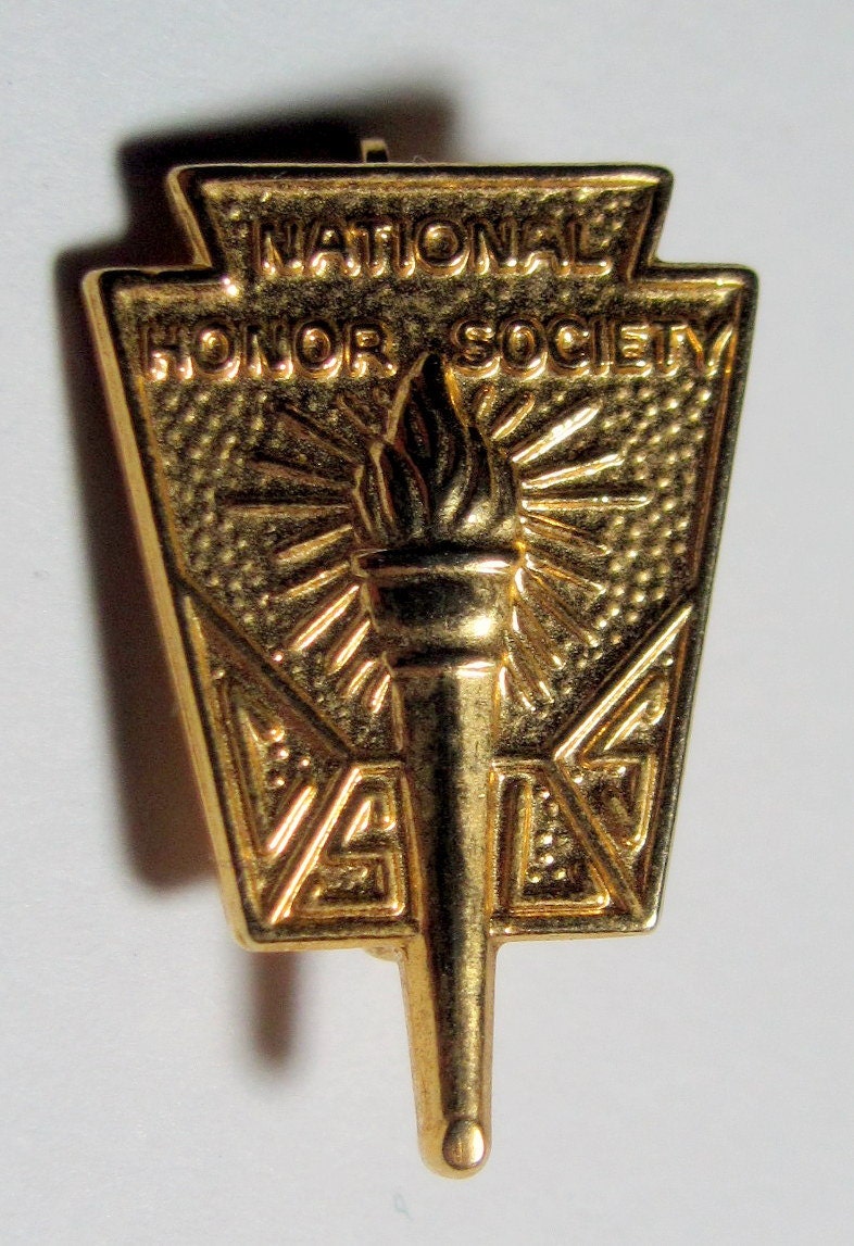 National Honor Society CSLS Pin NHS Member Award Brooch Gold