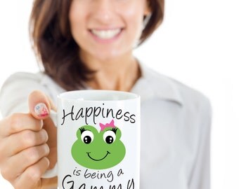 Gammy Coffee Mug - Happiness is being a Gammy - Gift Mug For Gammy, Great Birthday Gift, Gammy Present
