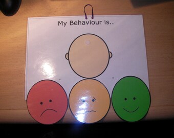 Traffic light behaviour board autism special needs