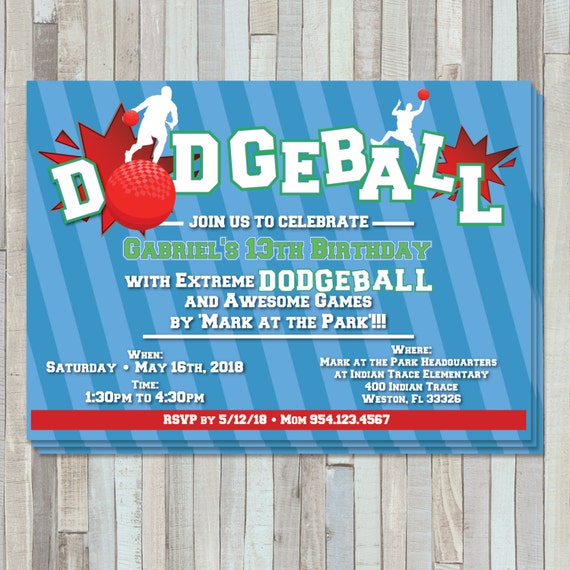 Dodgeball Birthday Party Invitations 3