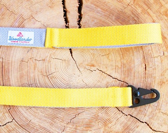 Yellow Dog Lead Strong Dog Leash Webbing Dog Lead Australian Made Heavy Duty Leash Yellow Dog Leash Australian Sellers Two Tone Webbing