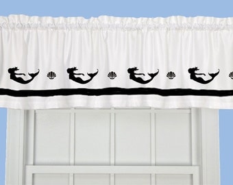 Mermaid Window Valance / Treatment - Your Choice of Colors