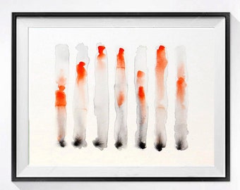 Abstract Art Print Abstract painting watercolor abstract watercolour abstract painting Abstract watercolor prints Orange painting r