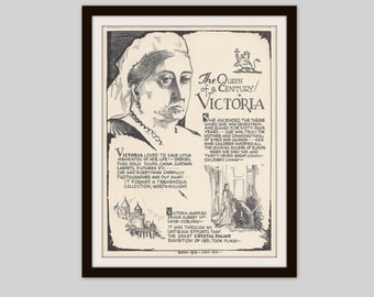 Queen Victoria, Vintage Art Print, History Teacher Gift, Classroom Art, British History, History Gift, Anglophile Gift, British Royal Family