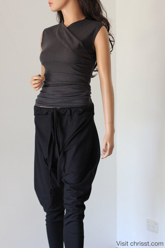 drop crotch track pants womens