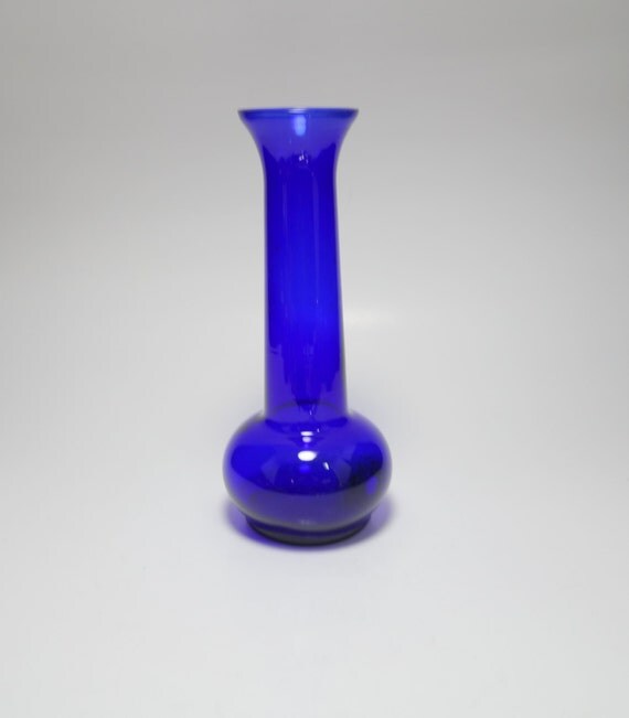 Vintage Hand Blown Cobalt Blue Glass Vase Cobalt Blue Vase