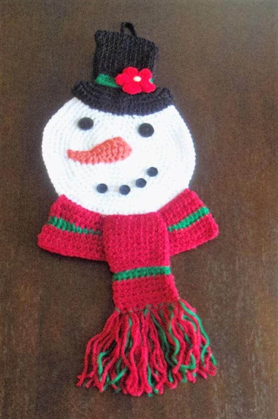 Crochet Snowman Wall Hanging