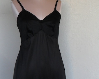 Vintage Full Slip Black L'eggs Size 34 Slip Dress