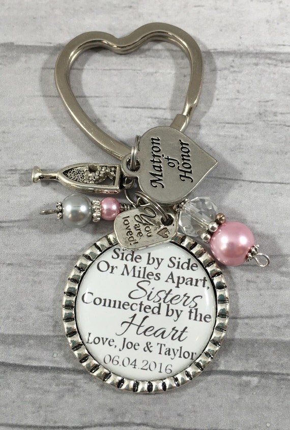 Personalized Matron Of Honor Gift Bridesmaid Key Chain