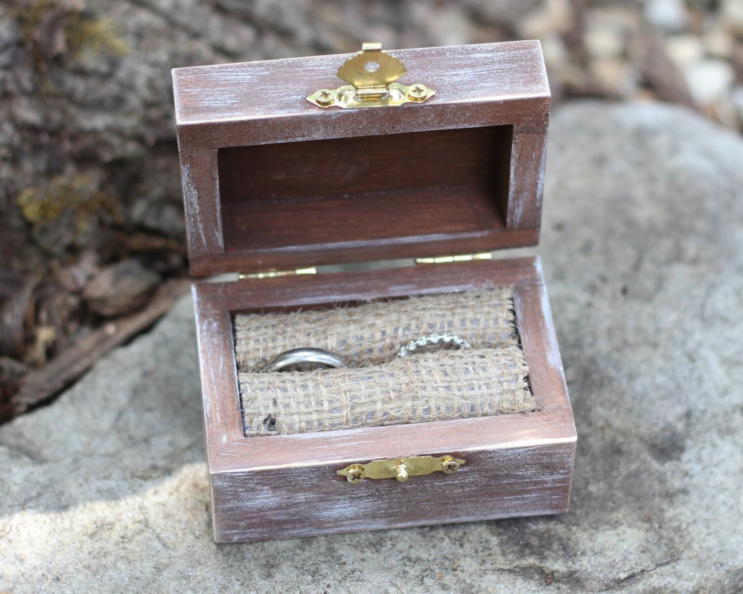 Ring Bearer Box Rustic I Do Personalization Choice