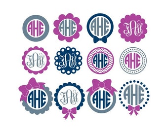 Circle Monogram Frame Svg, Monogram Frames Svg, Monogram Frame Svg, Circle Monogram Svg, Cricut Svg, Silhouette Svg, Svg Files