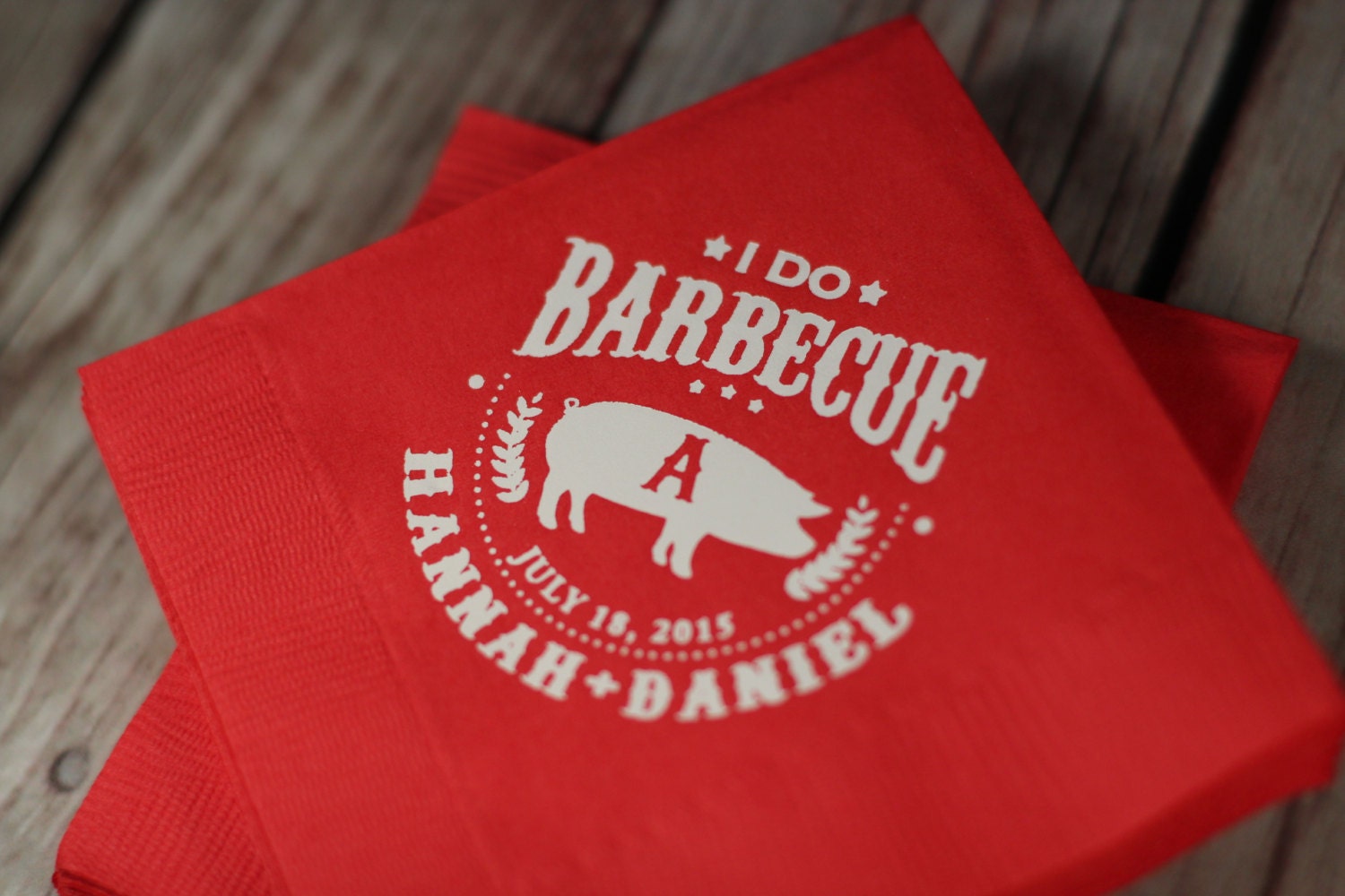 I Do BBQ Napkins Wedding Napkins Personalized Napkins BBQ