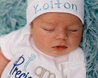 Personalized Infant Hospital Hat, Personalized Newborn Beanie, Baby Name Hat, Newborn Hospital Hat, Embroidered Baby Hat, Newborn Photo Prop